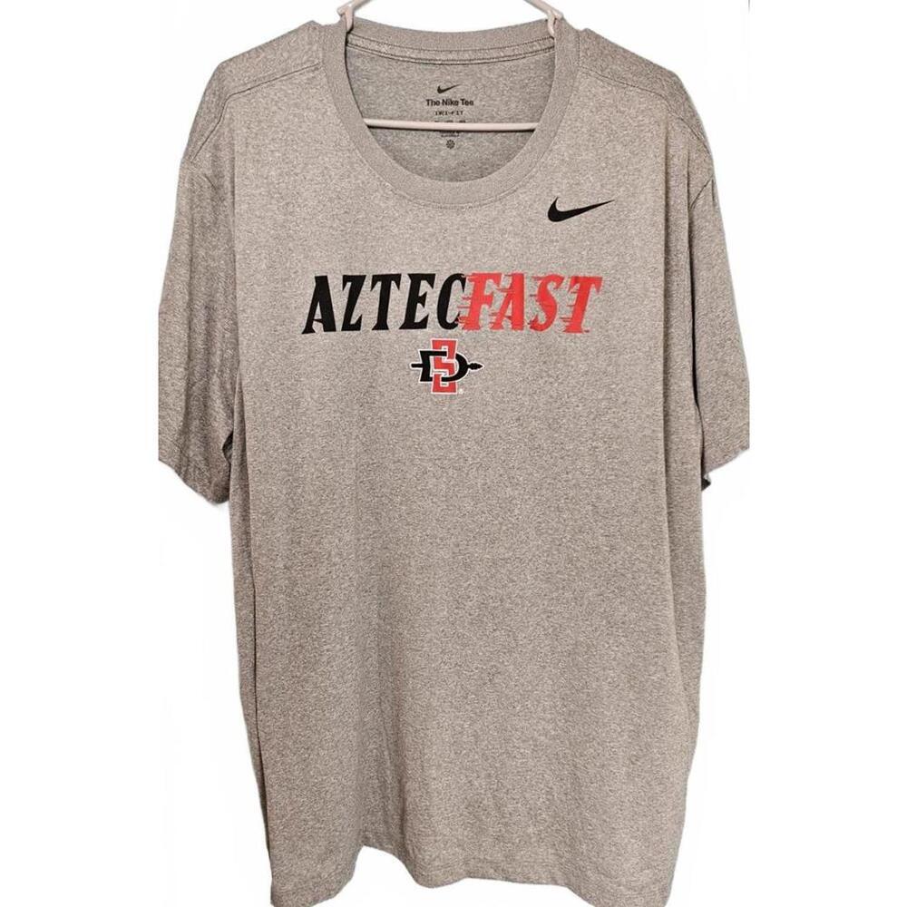 Nike AztecFast SDSU Men's‎ Gray Graphic Print Dri-Fit T-Shirt Size 3XL